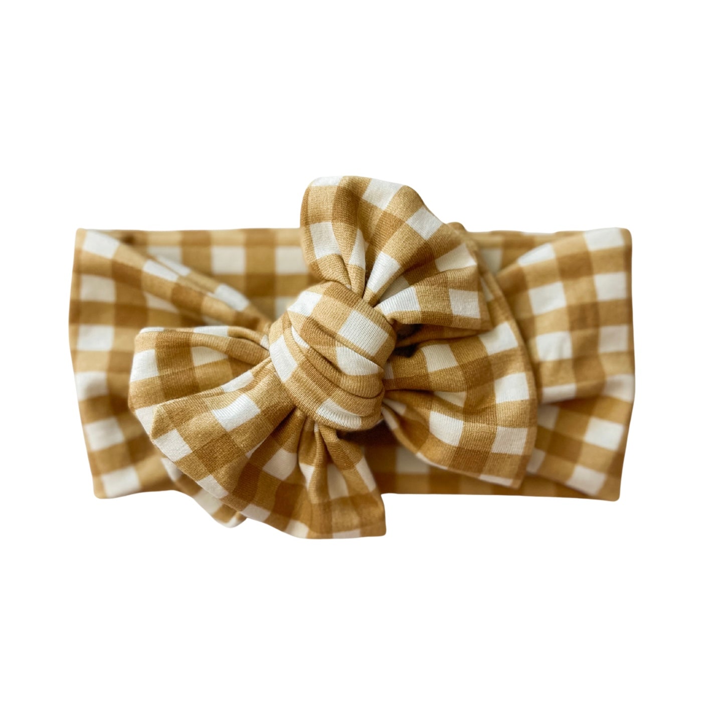 Mustard Gingham | Chunky Knit Headwrap