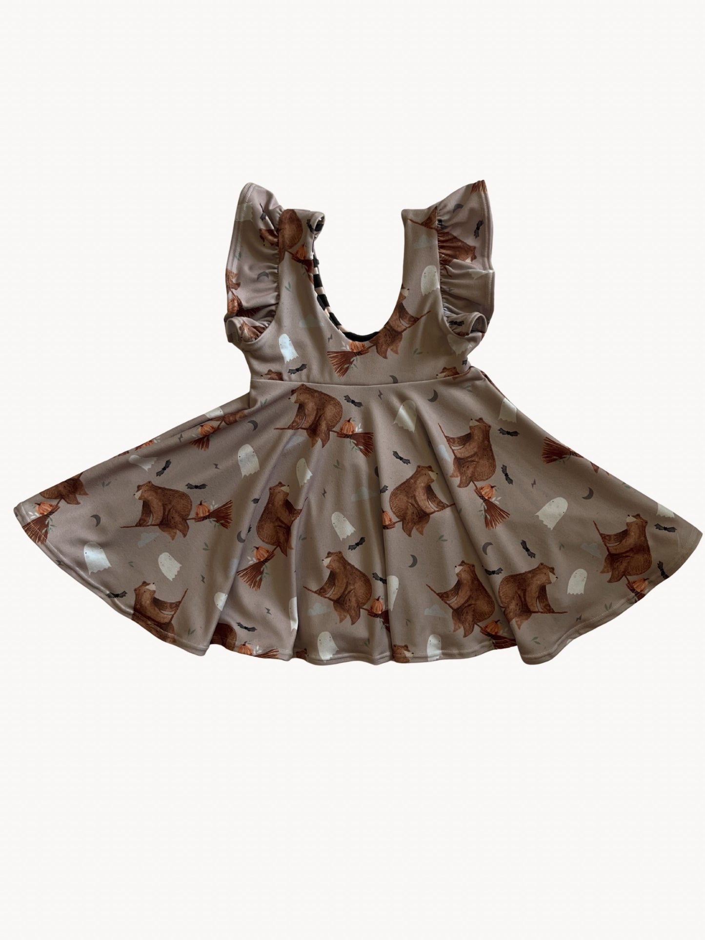 Witchy Bear | Ruffle Pinafore Dress