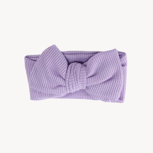 Chunky Waffle Bow Headband | Lilac