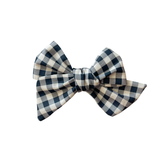 Gingham in Navy | Bow