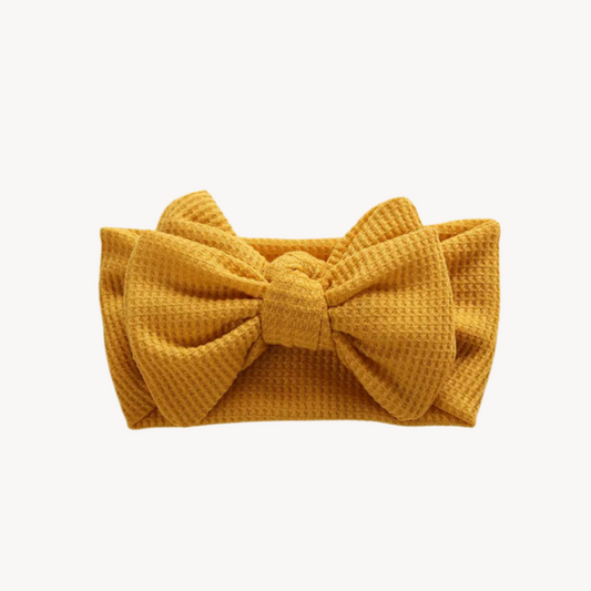 Chunky Waffle Bow Headband | Goldenrod