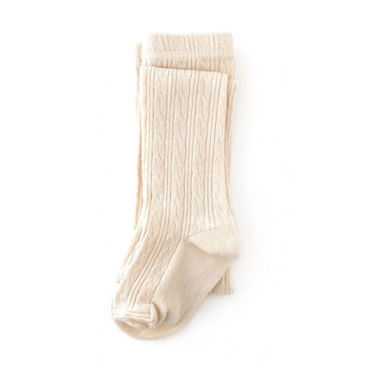 Vanilla Cable Knit Tights | Little Stocking Co
