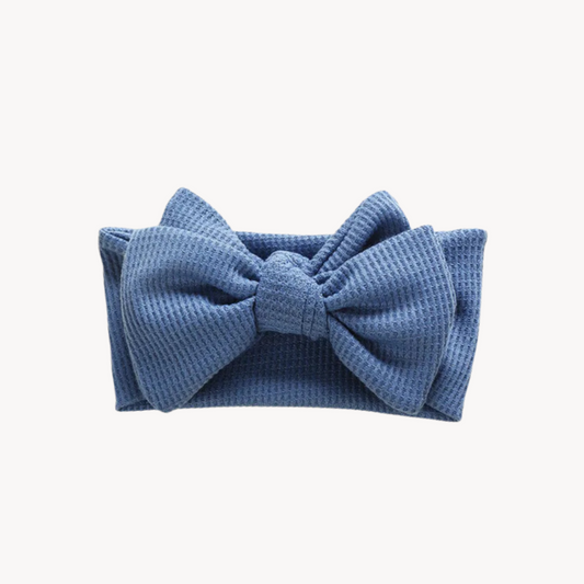 Chunky Waffle Bow Headband | Cornflower