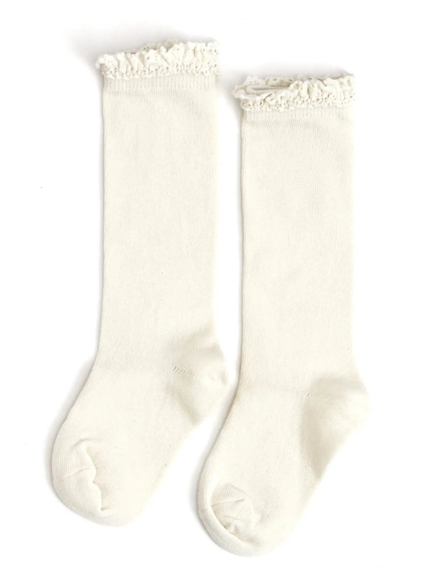 Ivory Lace Top Knee High Socks | Little Stocking Co