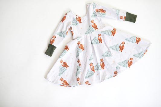 Winter Bears | Cotton Lycra Twirl Dress