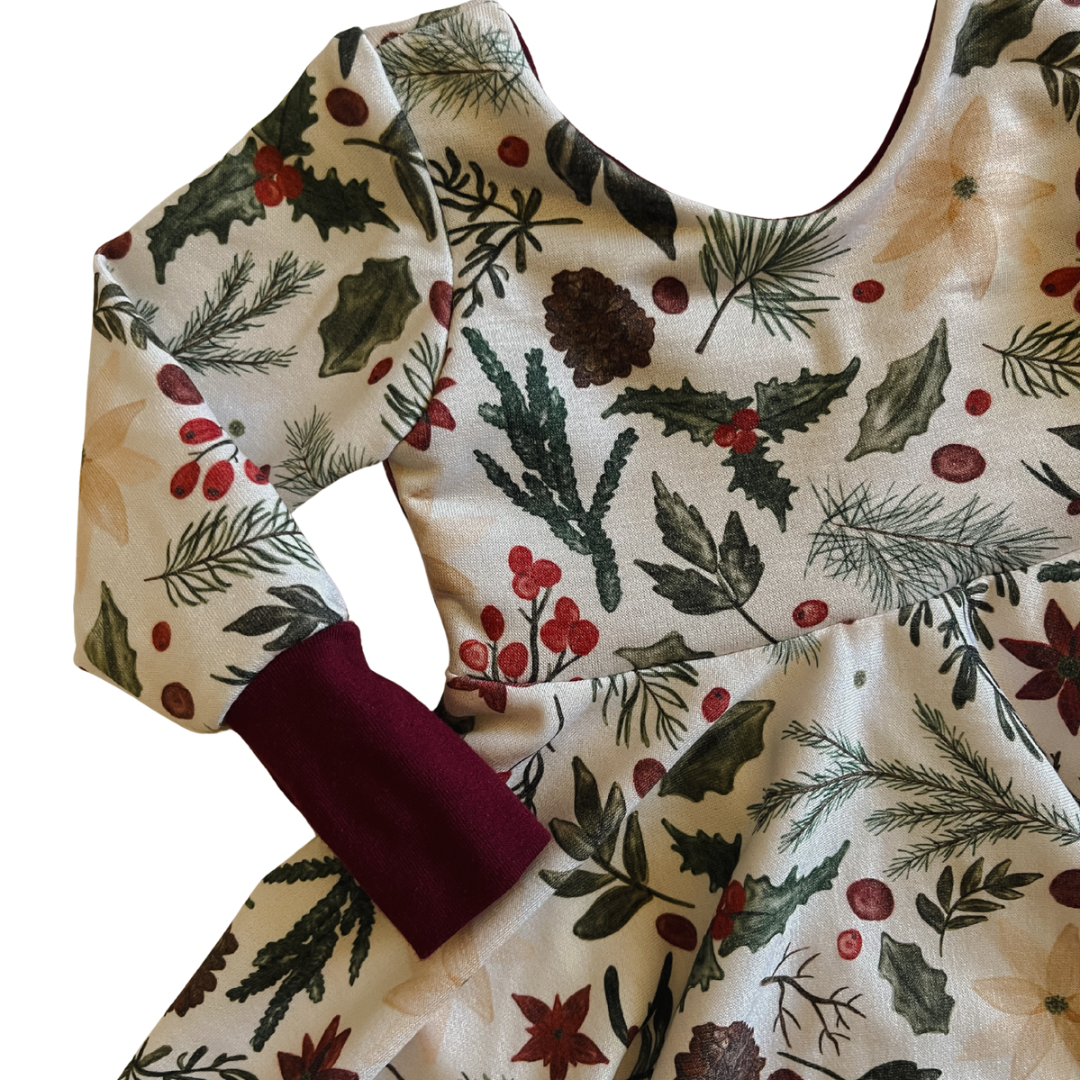 Winter Berries | French Terry Twirl Dress