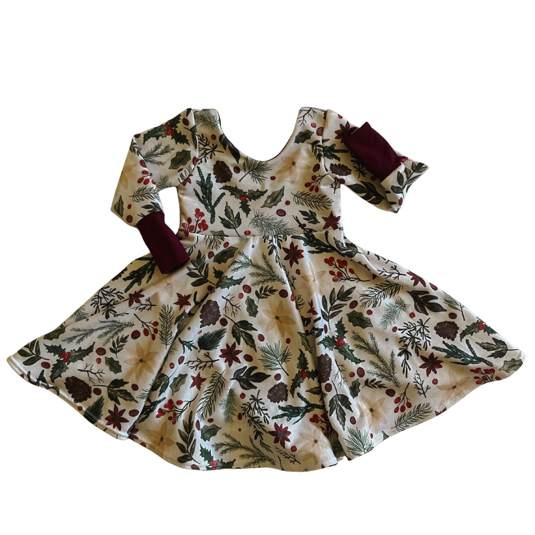 Winter Berries | French Terry Twirl Dress